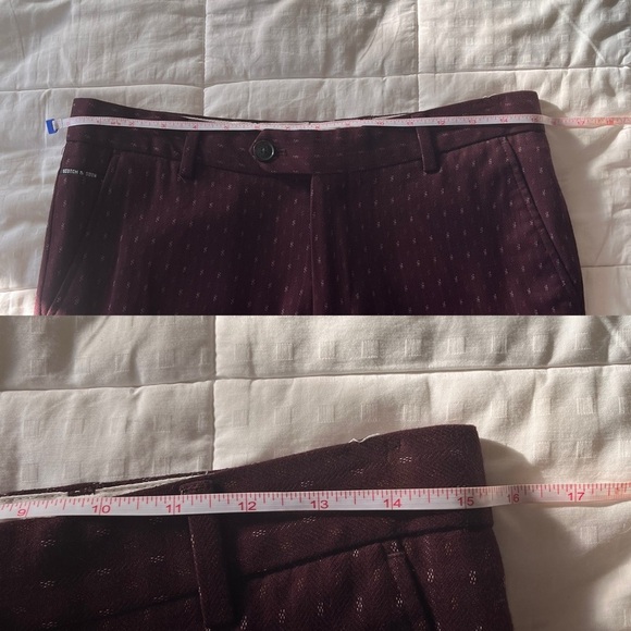 Scotch & Soda Men's Burgundy Classic Chino Trouser 28/32 - Picture 11 of 14